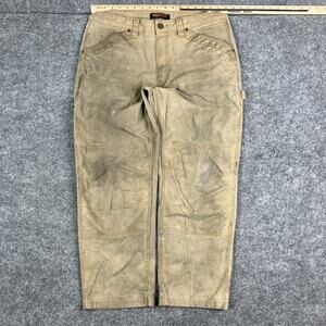 Ridgecut Carpenter Pants Mens 38x30 Tan Double Knee Utility Workwear Rugged